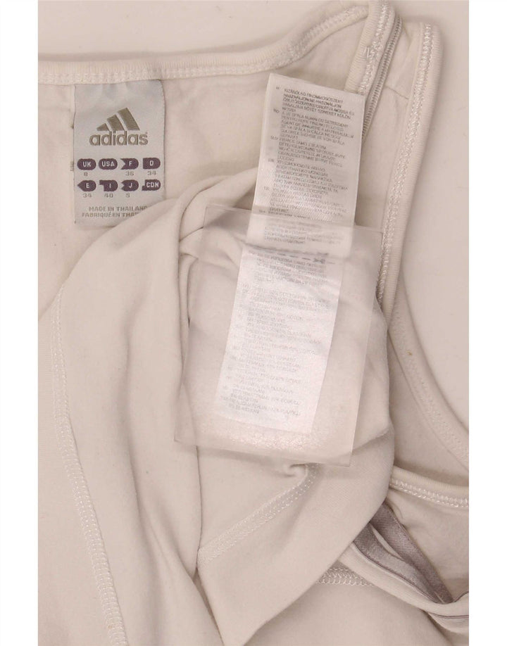 Adidas Womens Vest Top UK 8 Small White Cotton
