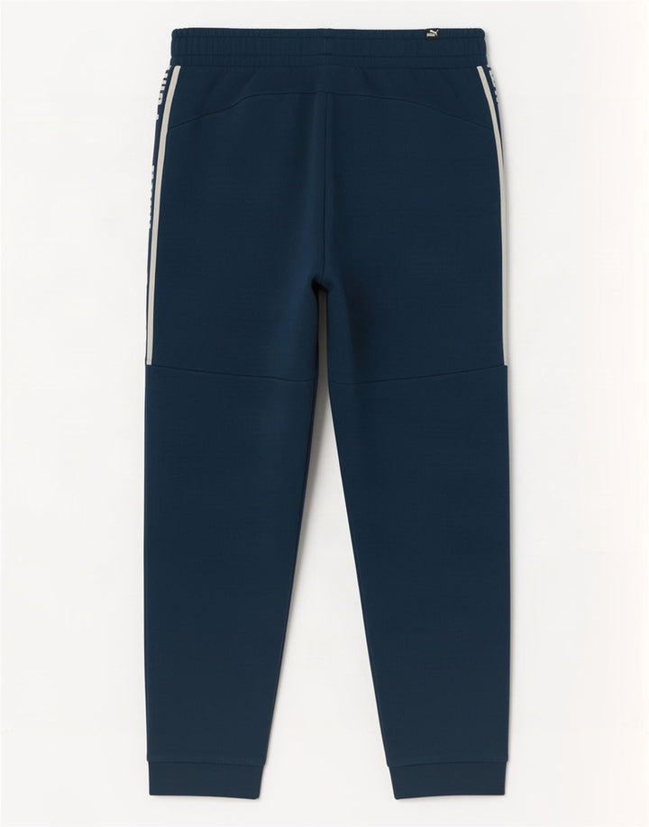 Puma Mens Graphic Tracksuit Trousers Joggers Medium Navy Blue Cotton
