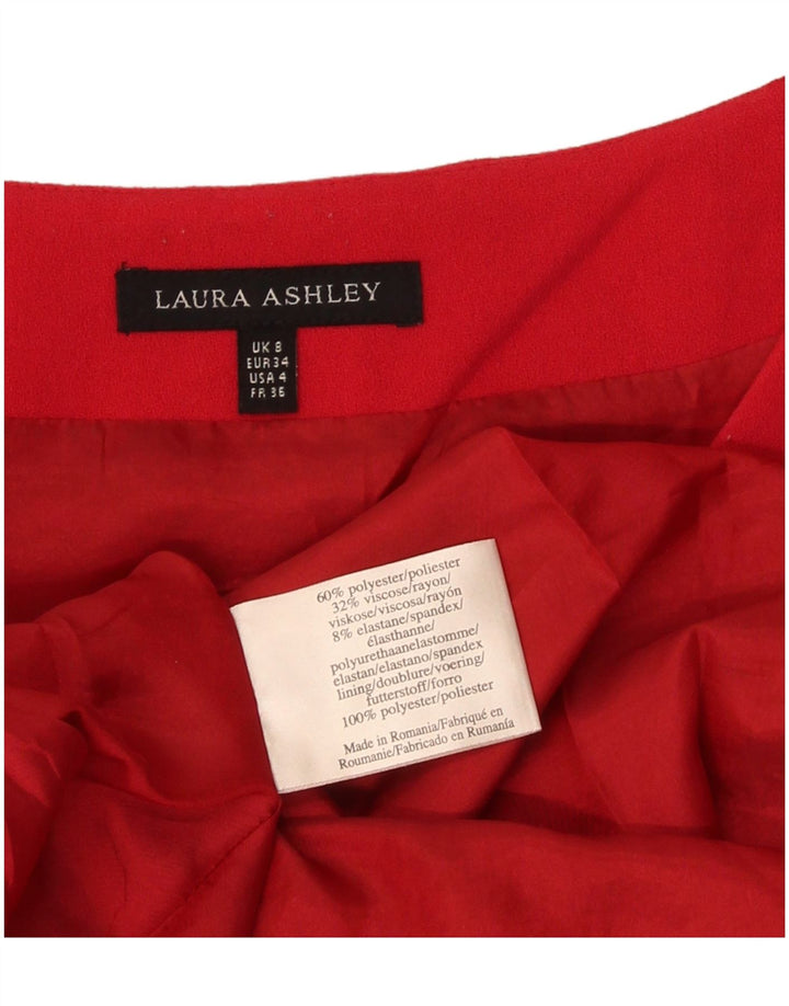 Laura Ashley Womens A-Line Dress UK 8 Small Red Polyester