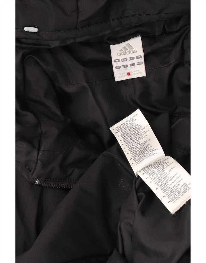 Adidas Womens Hooded Windbreaker Coat UK 16 Large Black Polyester