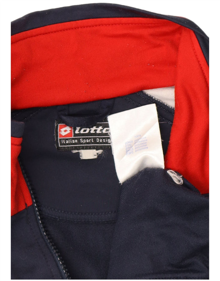 LOTTO Mens Tracksuit Top Jacket Large Navy Blue Colourblock Polyester