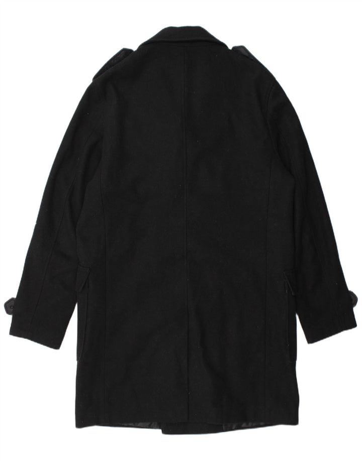 STANLEY ADAMS Mens Military Double Breasted Coat UK 40 Large Black