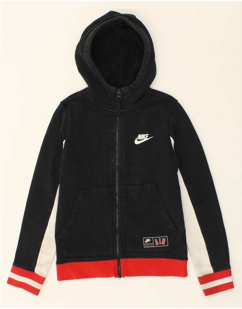NIKE Boys Zip Hoodie Sweater 8-9 Years Small Black Colourblock Cotton | Vintage Nike | Thrift | Second-Hand Nike | Used Clothing | Messina Hembry 