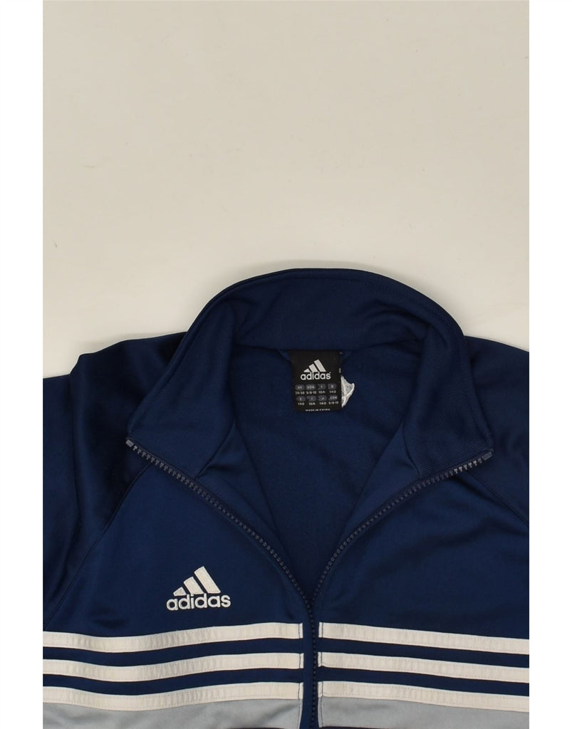 ADIDAS Boys Graphic Tracksuit Top Jacket 9-10 Years Medium Navy Blue | Vintage Adidas | Thrift | Second-Hand Adidas | Used Clothing | Messina Hembry 