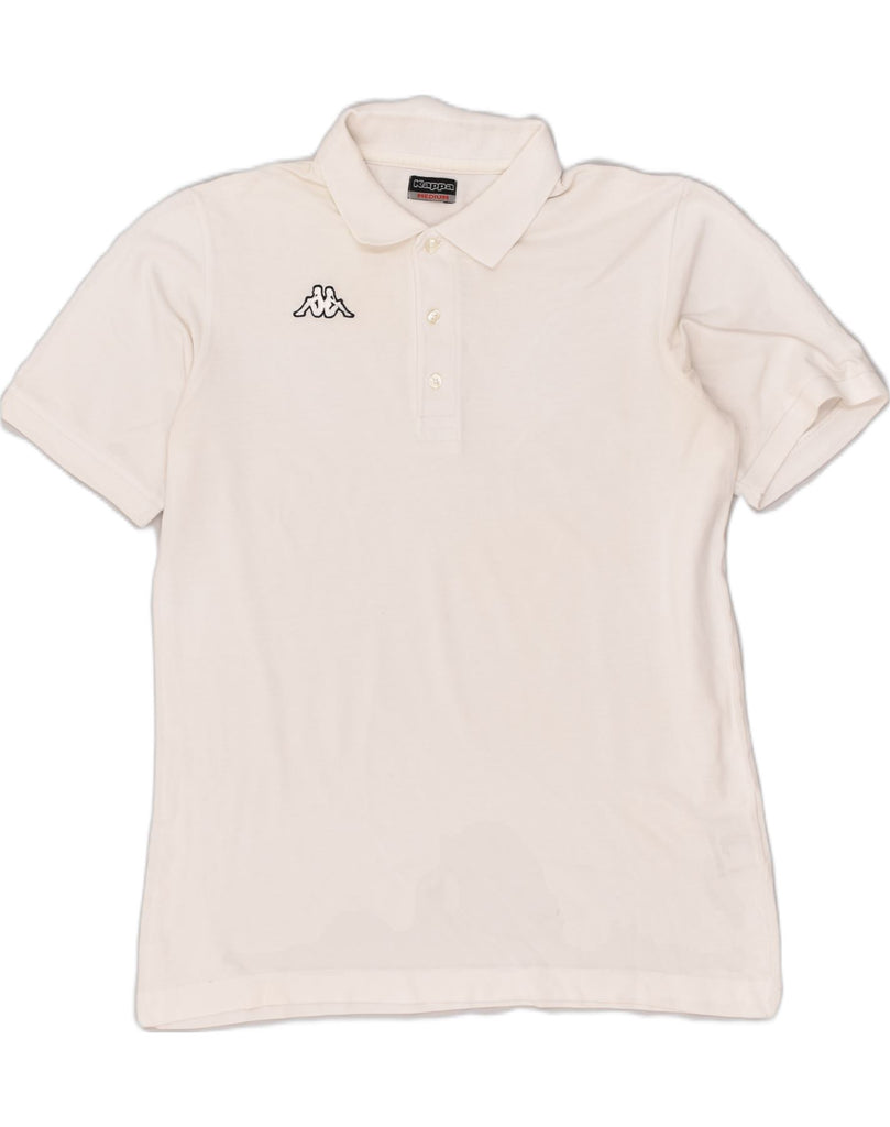 KAPPA Mens Polo Shirt Medium White Cotton | Vintage Kappa | Thrift | Second-Hand Kappa | Used Clothing | Messina Hembry 