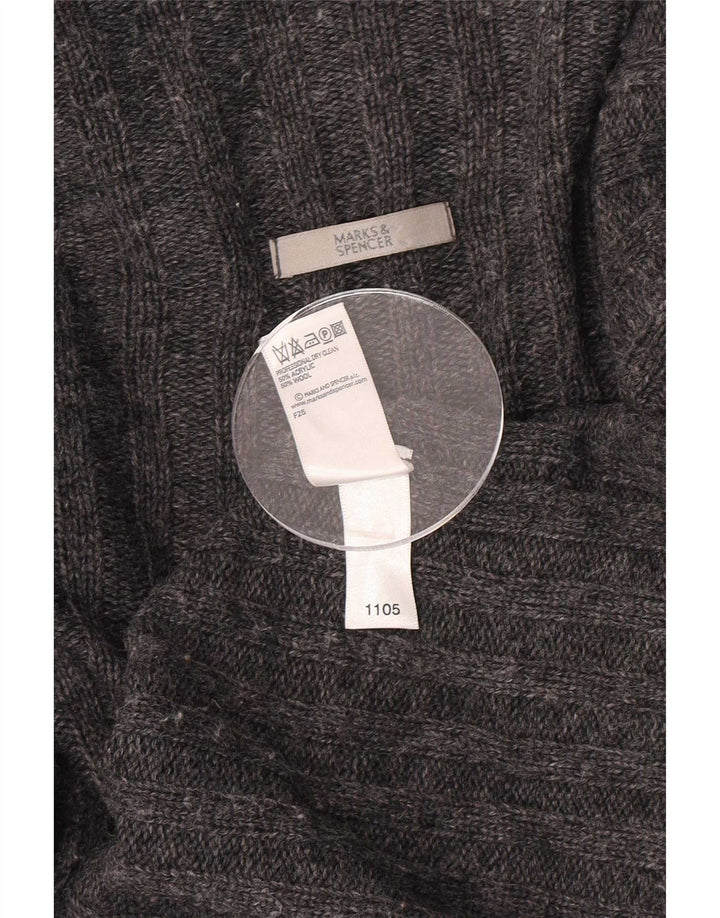 Marks & Spencer Womens Asymmetric Cardigan Sweater UK 12/14 Medium Grey