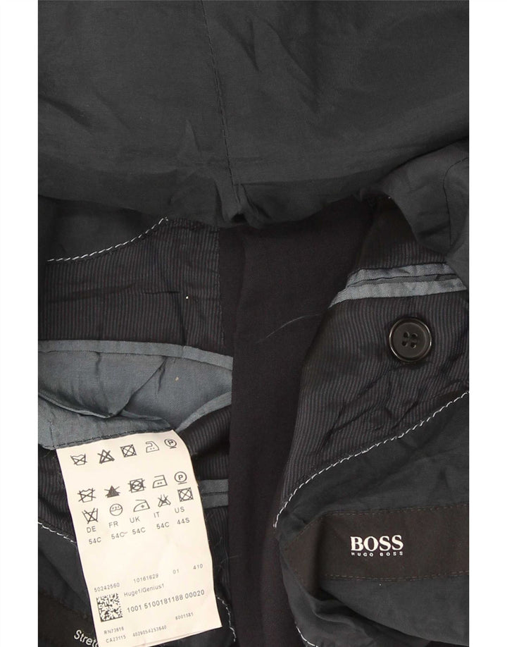 Hugo Boss Mens 2 Button Blazer Jacket EU 54 2XL Navy Blue Virgin Wool
