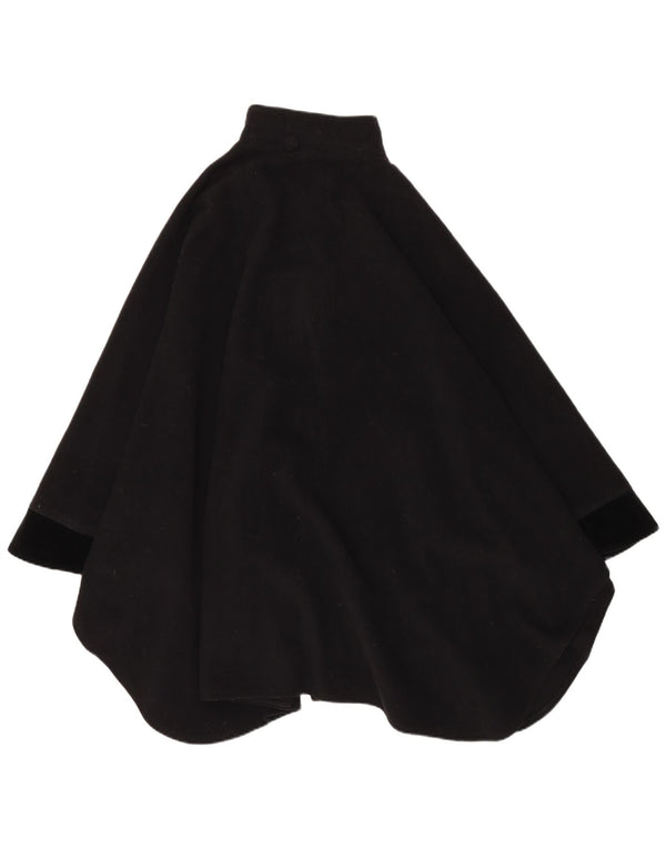 Vintage Womens Cape Coat One Size Black Wool