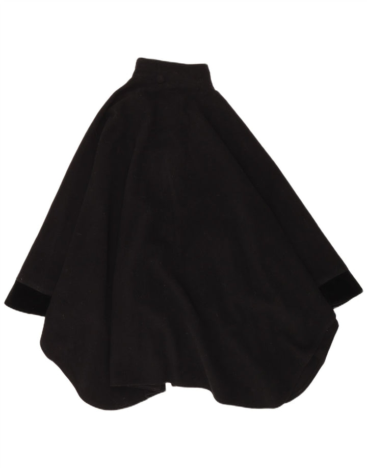 Vintage Womens Cape Coat One Size Black Wool