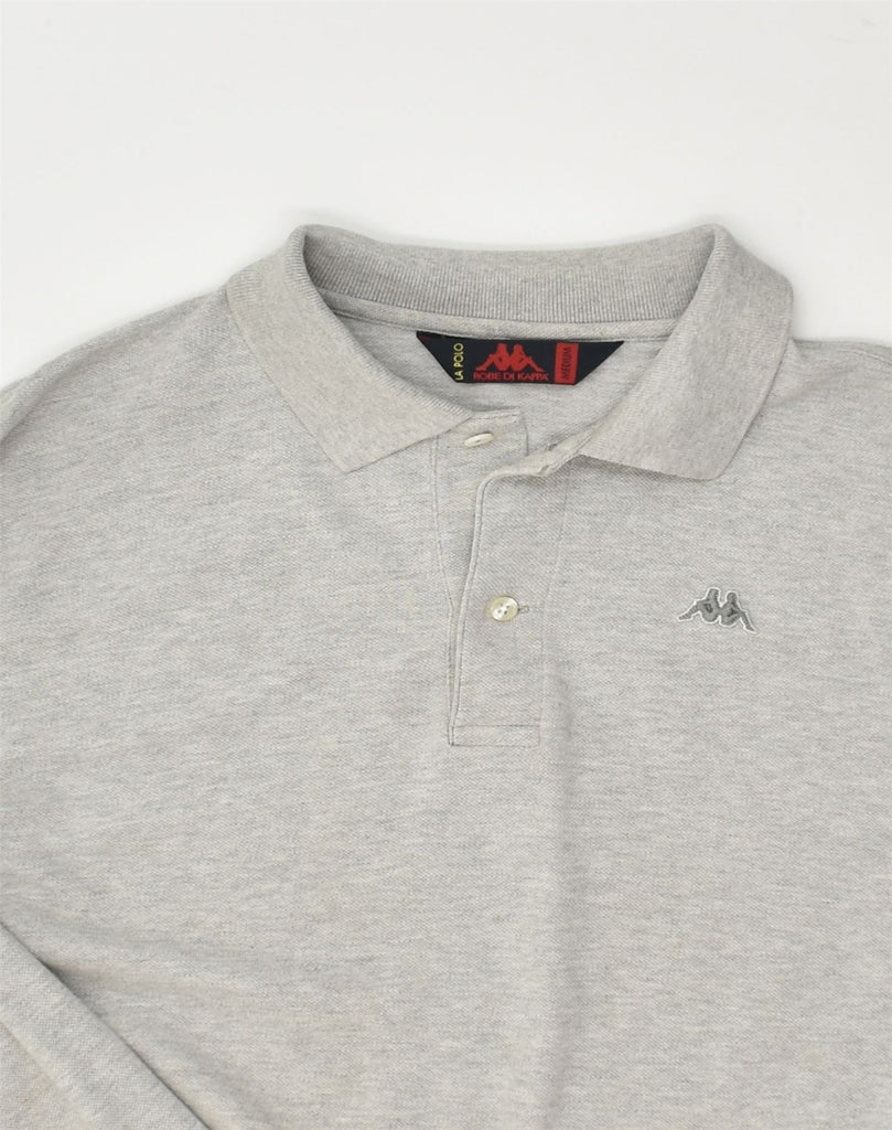 KAPPA Mens Long Sleeve Polo Shirt Medium Grey Cotton | Vintage Kappa | Thrift | Second-Hand Kappa | Used Clothing | Messina Hembry 