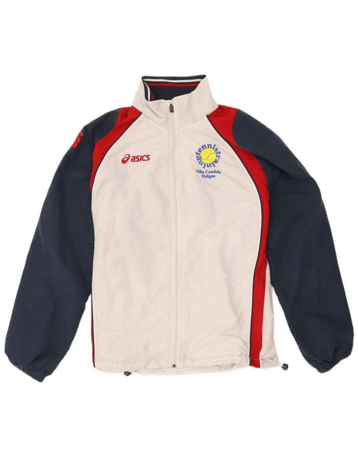 Asics Mens Graphic Tracksuit Top Jacket XL White Colourblock Polyester