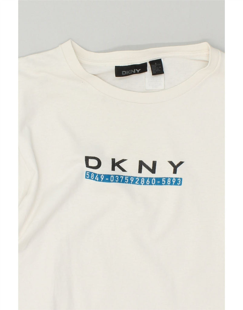 DKNY Mens Graphic T-Shirt Top Small Off White Cotton | Vintage Dkny | Thrift | Second-Hand Dkny | Used Clothing | Messina Hembry 