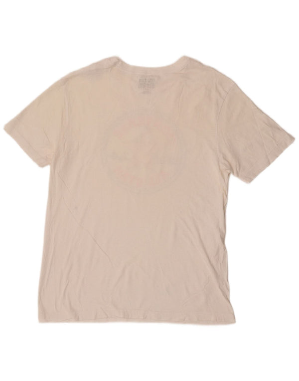 Converse Mens Graphic T-Shirt Top Small Off White Cotton