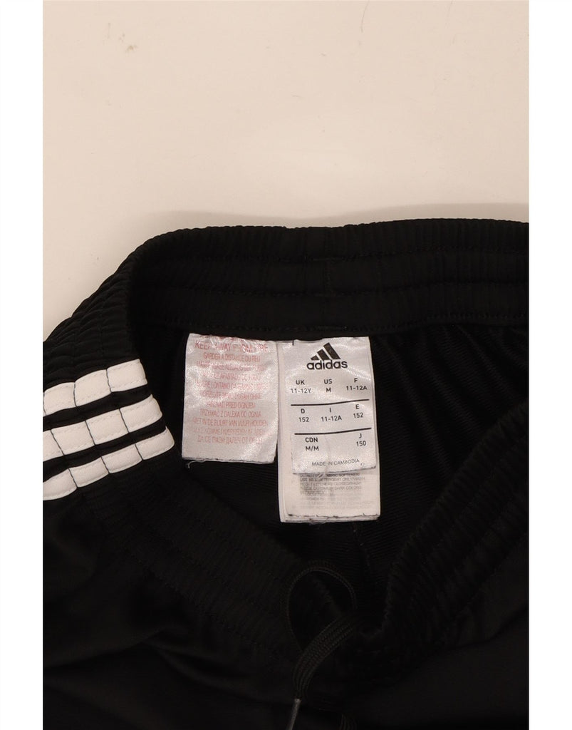 ADIDAS Boys Tracksuit Trousers 11-12 Years  Black Polyester Vintage Adidas and Second-Hand Adidas from Messina Hembry 
