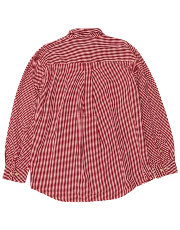 TIMBERLAND Mens Shirt Large Red Gingham Cotton