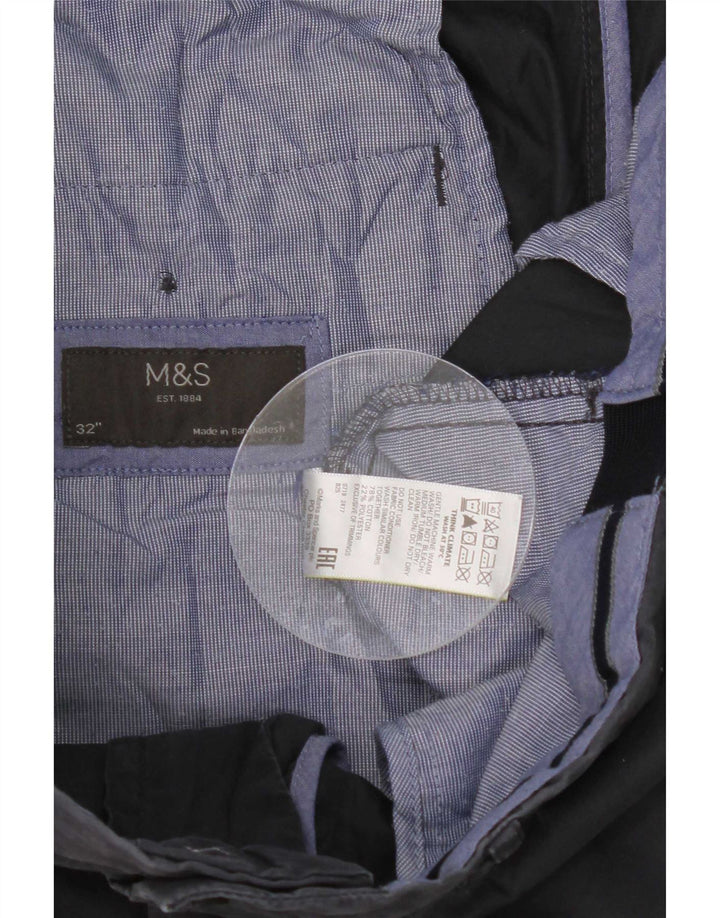 Marks & Spencer Mens Chino Shorts W32 Medium Navy Blue Cotton