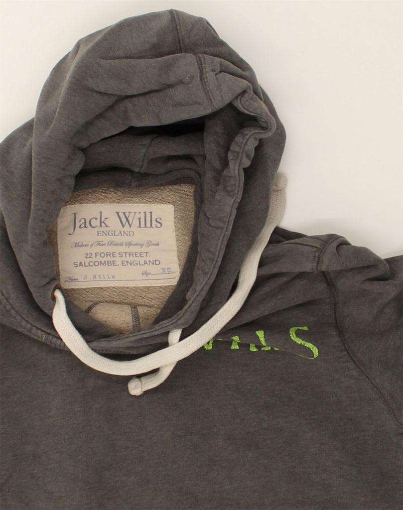 JACK WILLS Mens Graphic Hoodie Jumper XS Grey Cotton | Vintage Jack Wills | Thrift | Second-Hand Jack Wills | Used Clothing | Messina Hembry 