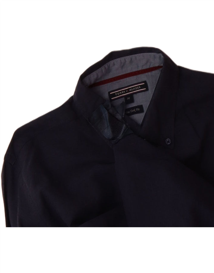 TOMMY HILFIGER Mens New York Fit Shirt Medium Navy Blue Cotton Vintage Tommy Hilfiger and Second-Hand Tommy Hilfiger from Messina Hembry 