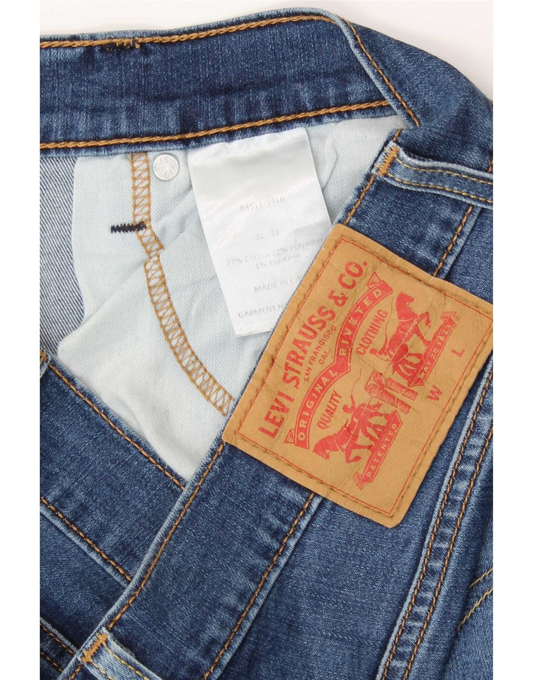 Levi's Womens Slim Jeans W32 L32 Blue Cotton