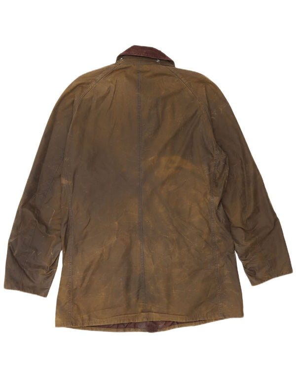 Barbour Mens Waxed Cotton Jacket UK 38 Medium Khaki Cotton