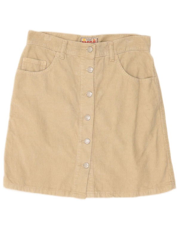 CLARK Womens Corduroy Skirt IT 46 Large W32 Beige Cotton