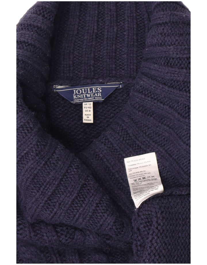 Joules Womens Roll Neck Jumper Sweater UK 12 Medium Navy Blue Acrylic