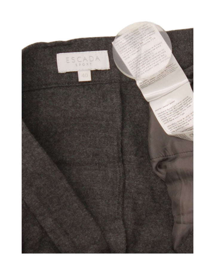 Escada Womens Capri Suit Trousers EU 40 Medium W34 L23 Grey Wool