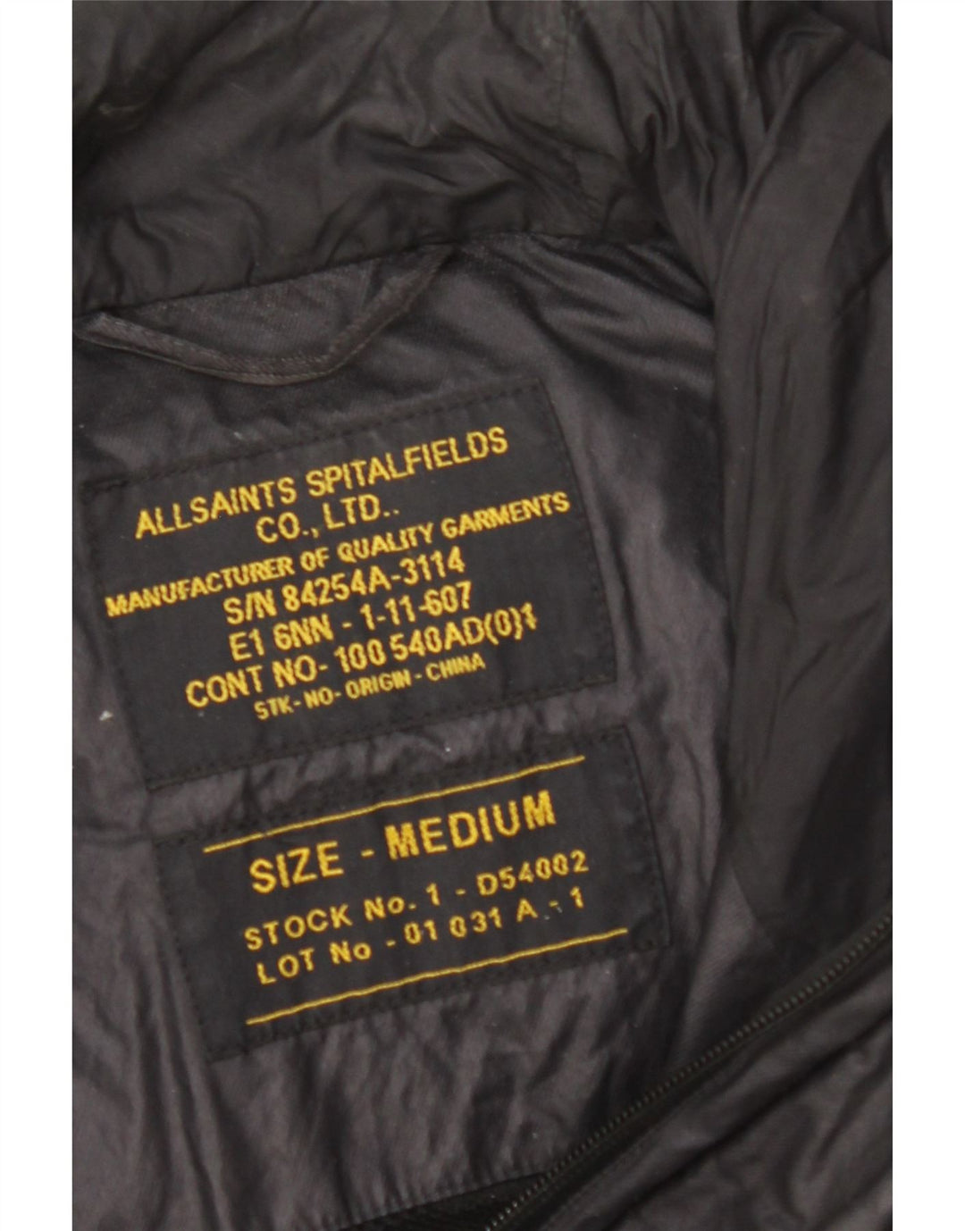 ALL SAINTS Mens Hooded Utility Jacket UK 38 Medium Black