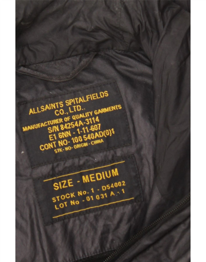 ALL SAINTS Mens Hooded Utility Jacket UK 38 Medium Black
