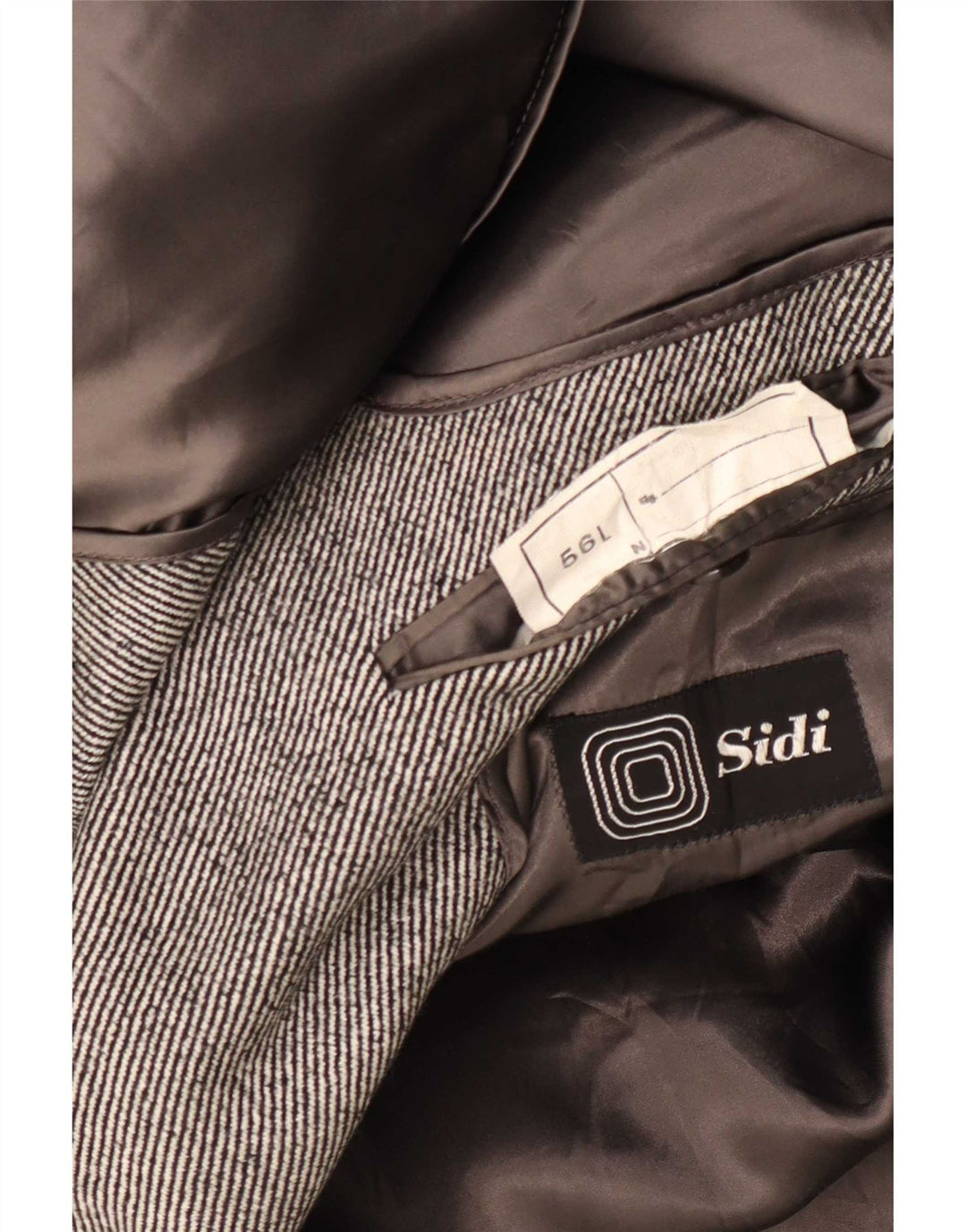 Sidi Mens Double Breasted Coat UK 38 Medium Grey Pinstripe