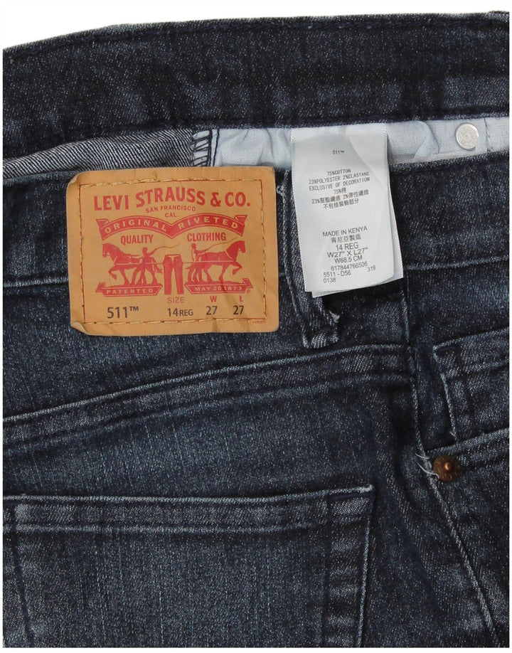 LEVI'S Girls 511 Slim Jeans 13-14 Years W27 L27 Blue Cotton