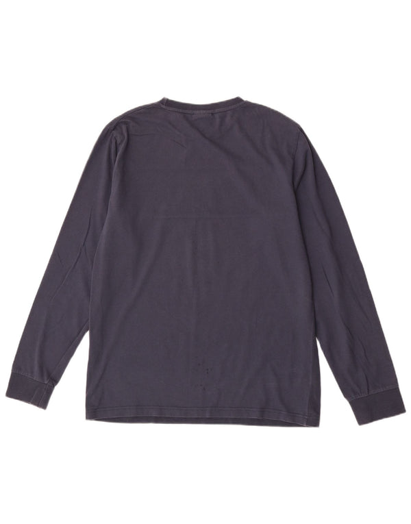 Ellesse Mens Regular Fit Graphic Top Long Sleeve Medium Navy Blue Cotton