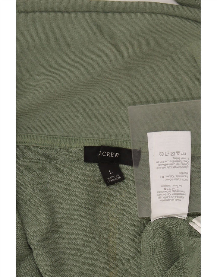 J. CREW Womens Oversized Zip Neck Sweatshirt Jumper UK 16 Large Green