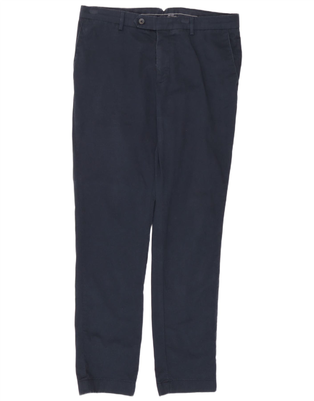Hackett Mens Slim Chino Trousers W34 L31 Navy Blue Cotton