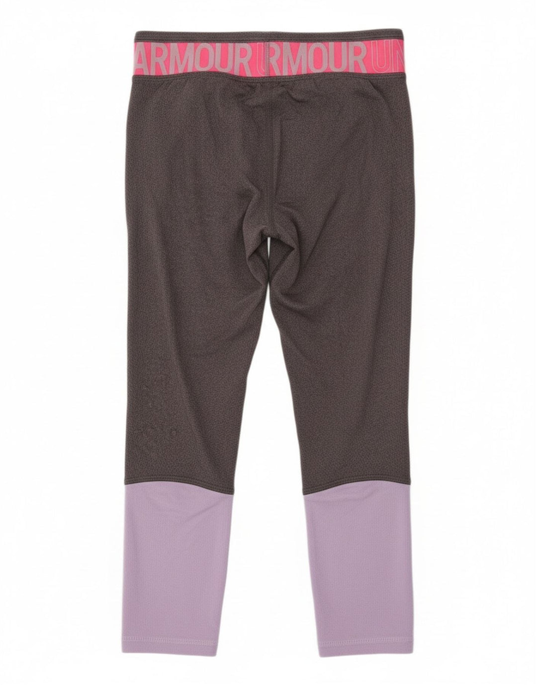 Under Armour Girls Graphic Leggings 9-10 Years Medium Grey Colourblock