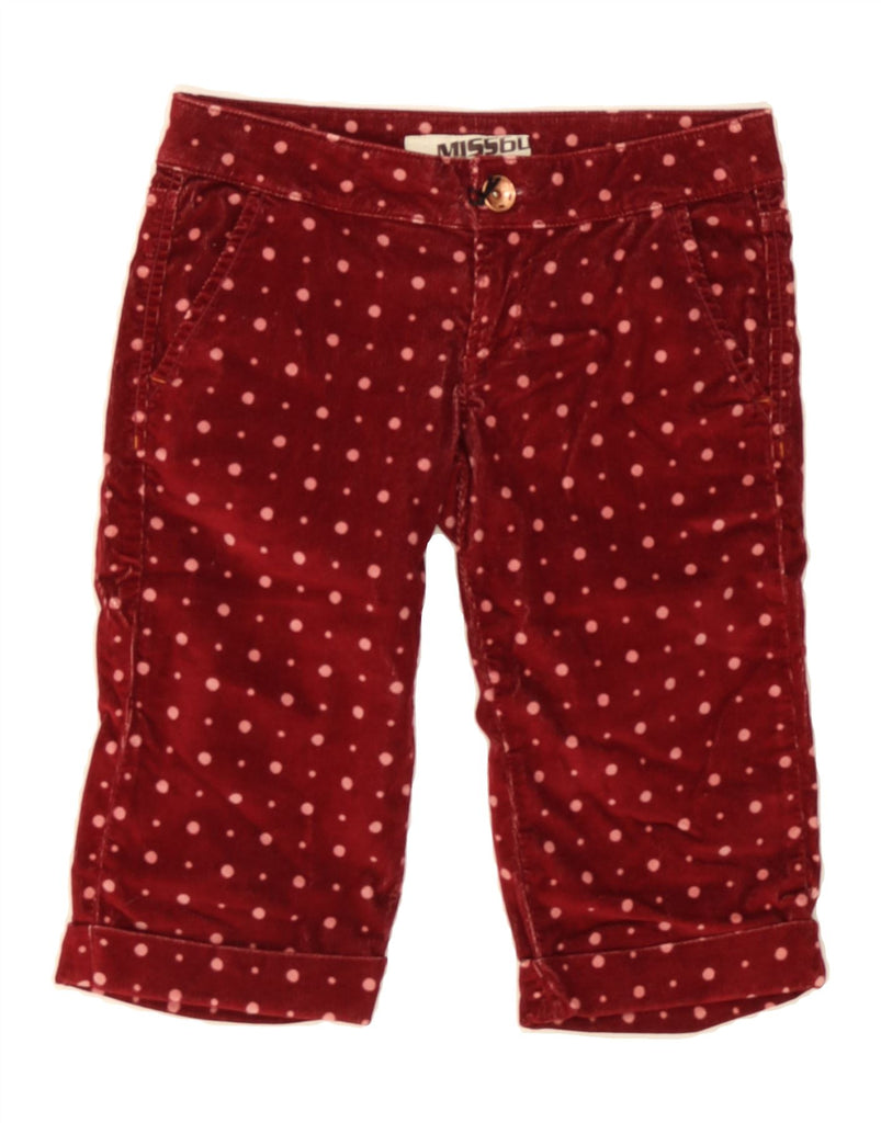 MISS SIXTY Girls Corduroy Shorts 11-12 Years W26  Burgundy Spotted Cotton Vintage Miss Sixty and Second-Hand Miss Sixty from Messina Hembry 