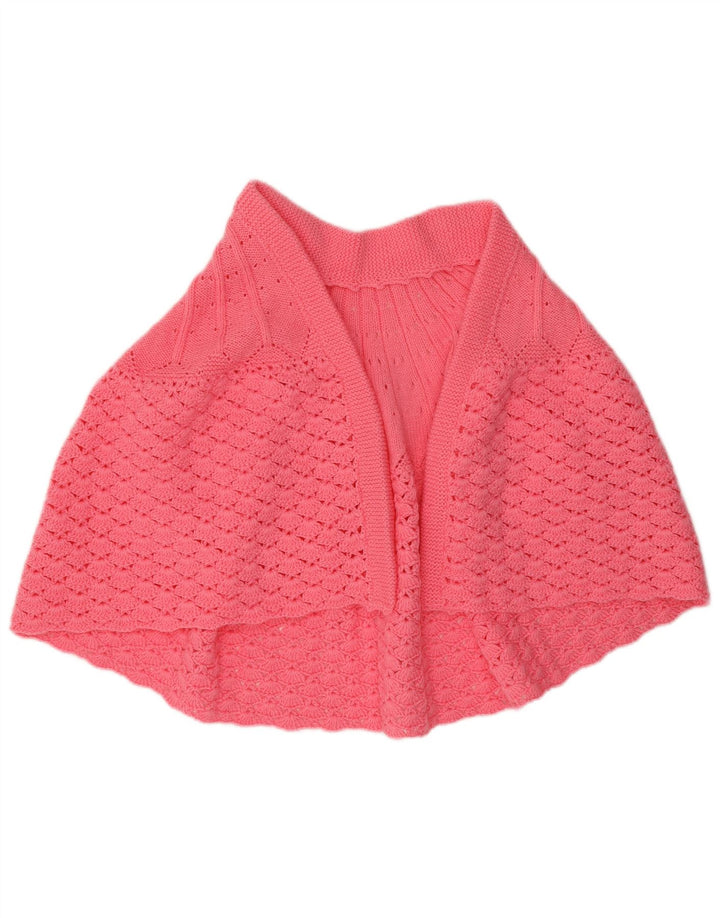 Vintage Womens Poncho Cardigan Sweater UK 14 Medium Pink