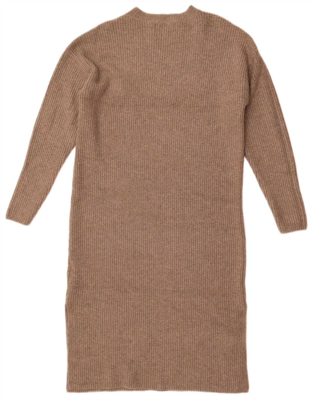 Marks & Spencer Womens Long Sleeve Oversized Jumper Dress UK 10 Small Brown