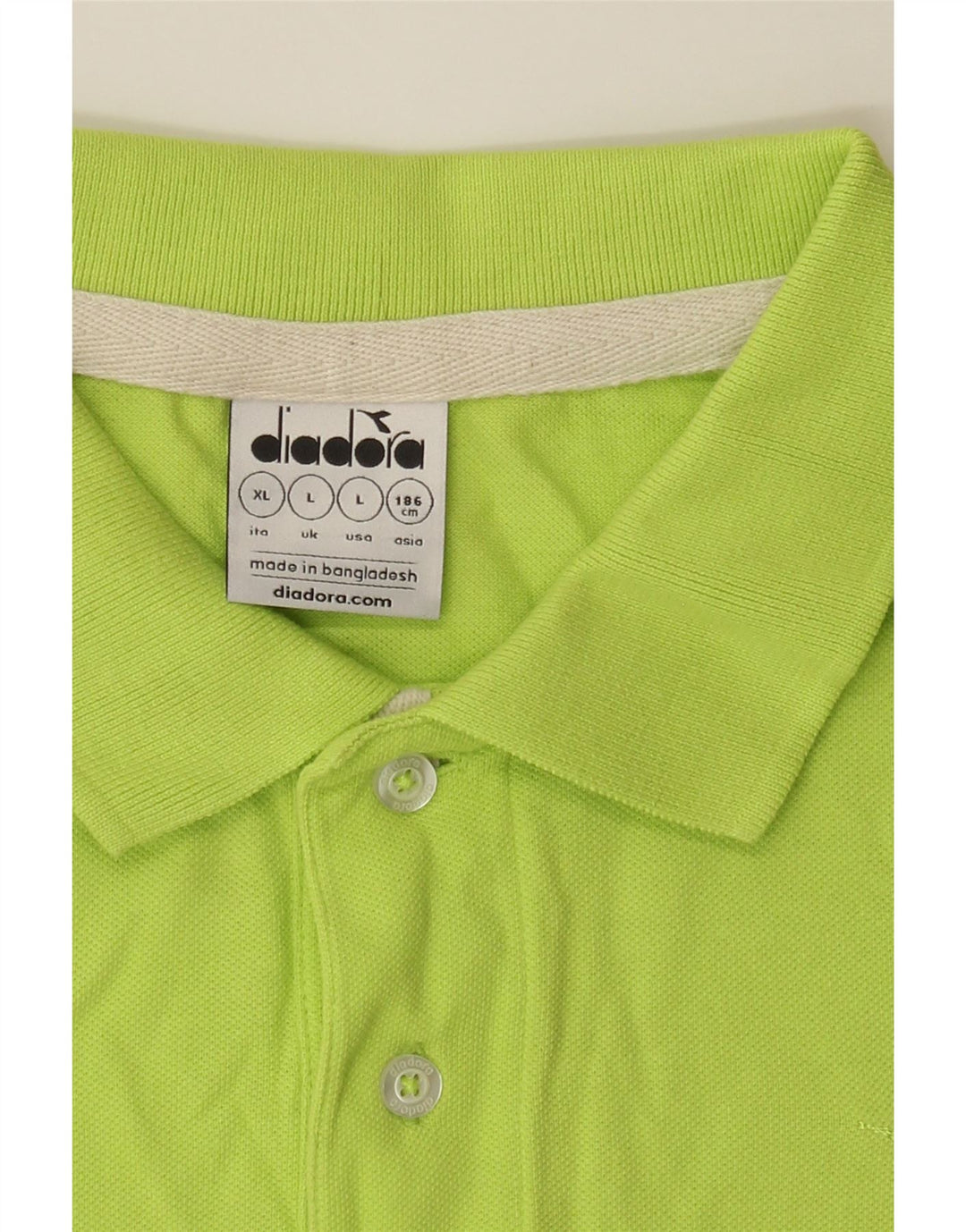 DIADORA Mens Polo Shirt Large Green Cotton Vintage Diadora and Second-Hand Diadora from Messina Hembry 