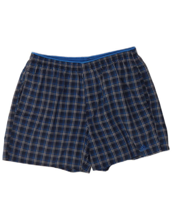 Adidas Mens Swimming Shorts Large  Navy Blue Check Polyester