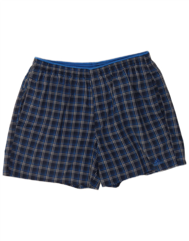 Adidas Mens Swimming Shorts Large  Navy Blue Check Polyester