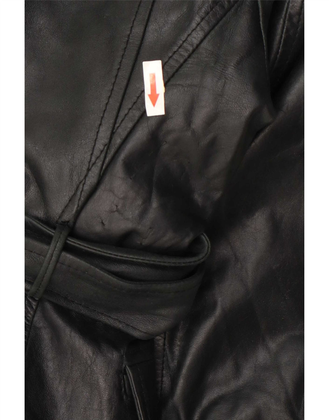 Vintage Womens Leather Coat UK 10 Small Black