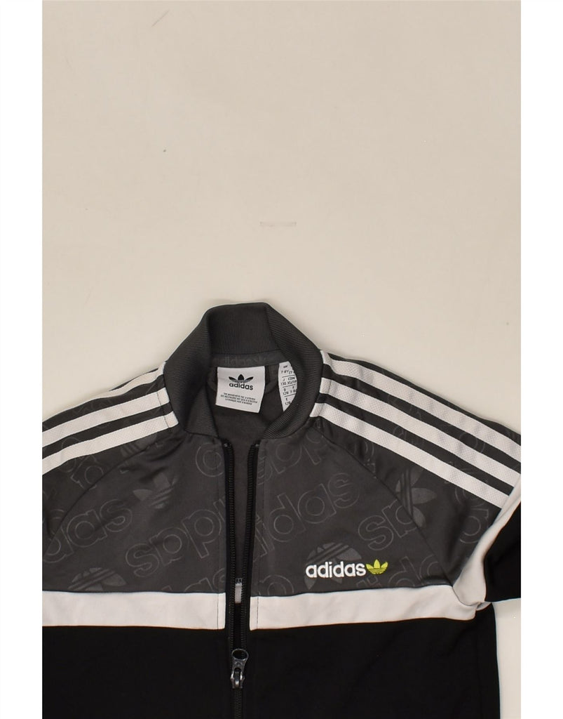 ADIDAS Boys Tracksuit Top Jacket 7-8 Years Black Polyester | Vintage Adidas | Thrift | Second-Hand Adidas | Used Clothing | Messina Hembry 