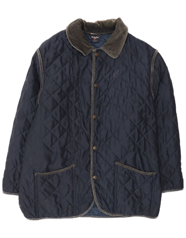 AUSTRALIAN L'ALPINA Mens Loose Fit Quilted Jacket UK 38 Medium Navy Blue