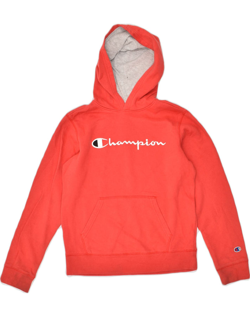 CHAMPION Womens Graphic Hoodie Jumper UK 18 XL Red Cotton | Vintage Champion | Thrift | Second-Hand Champion | Used Clothing | Messina Hembry 