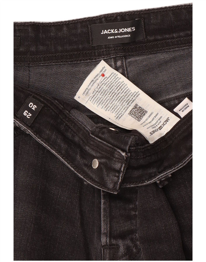 Jack & Jones Mens Distressed Slim Jeans W29 L30 Black Cotton