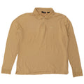 Fila Mens Long Sleeve Polo Shirt Medium Beige Cotton