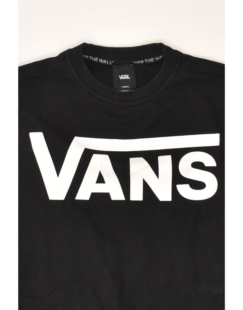VANS Mens Graphic Sweatshirt Jumper XS Black Cotton | Vintage Vans | Thrift | Second-Hand Vans | Used Clothing | Messina Hembry 