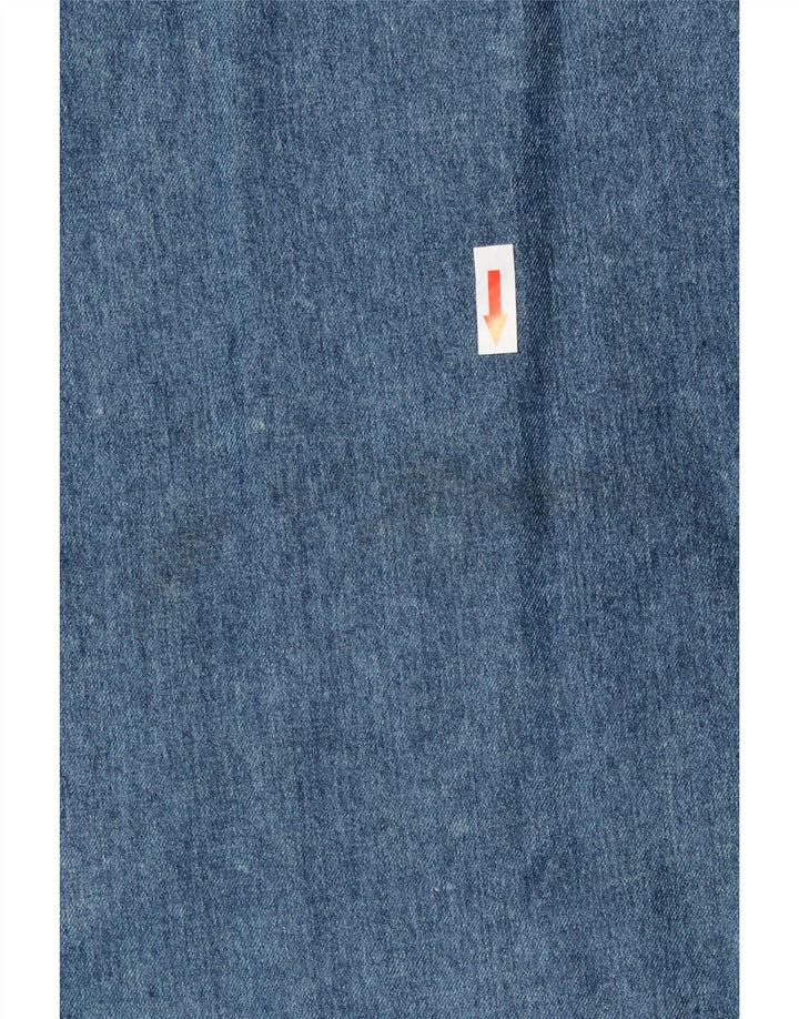 Etro Womens Oversized Denim Shirt IT 46 Large Blue Floral Cotton