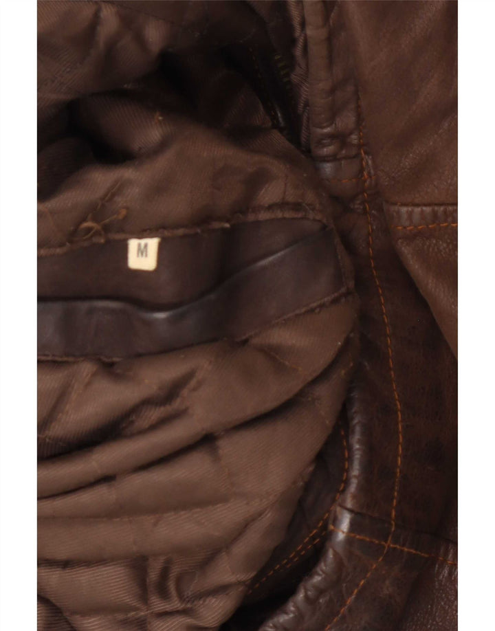 Douglas Mens Loose Fit Leather Jacket UK 38 Medium Brown